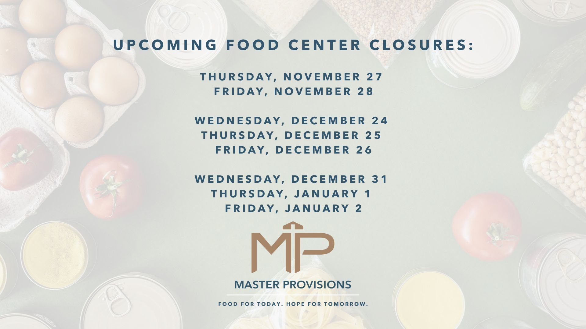 Closed Dates - Holidays 2025