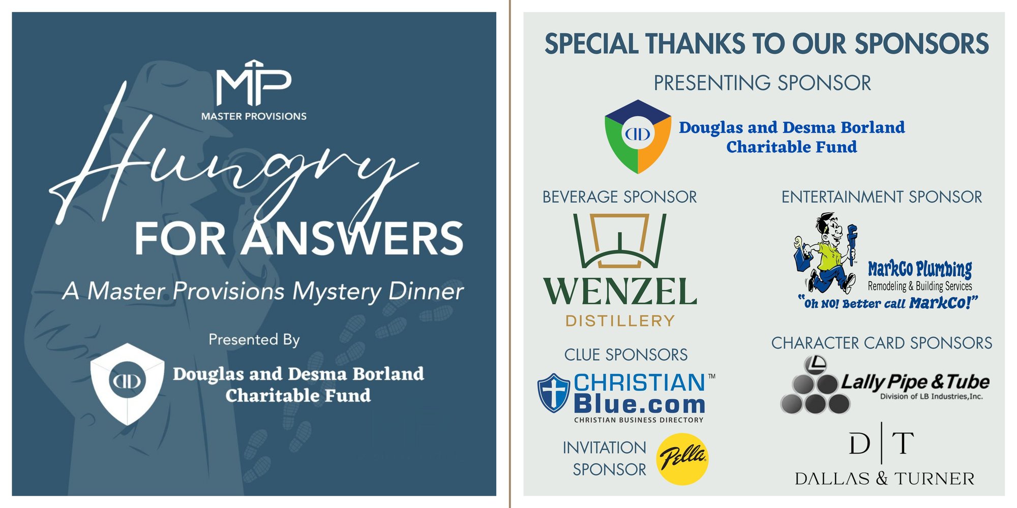Mystery Dinner Sponsors - Website