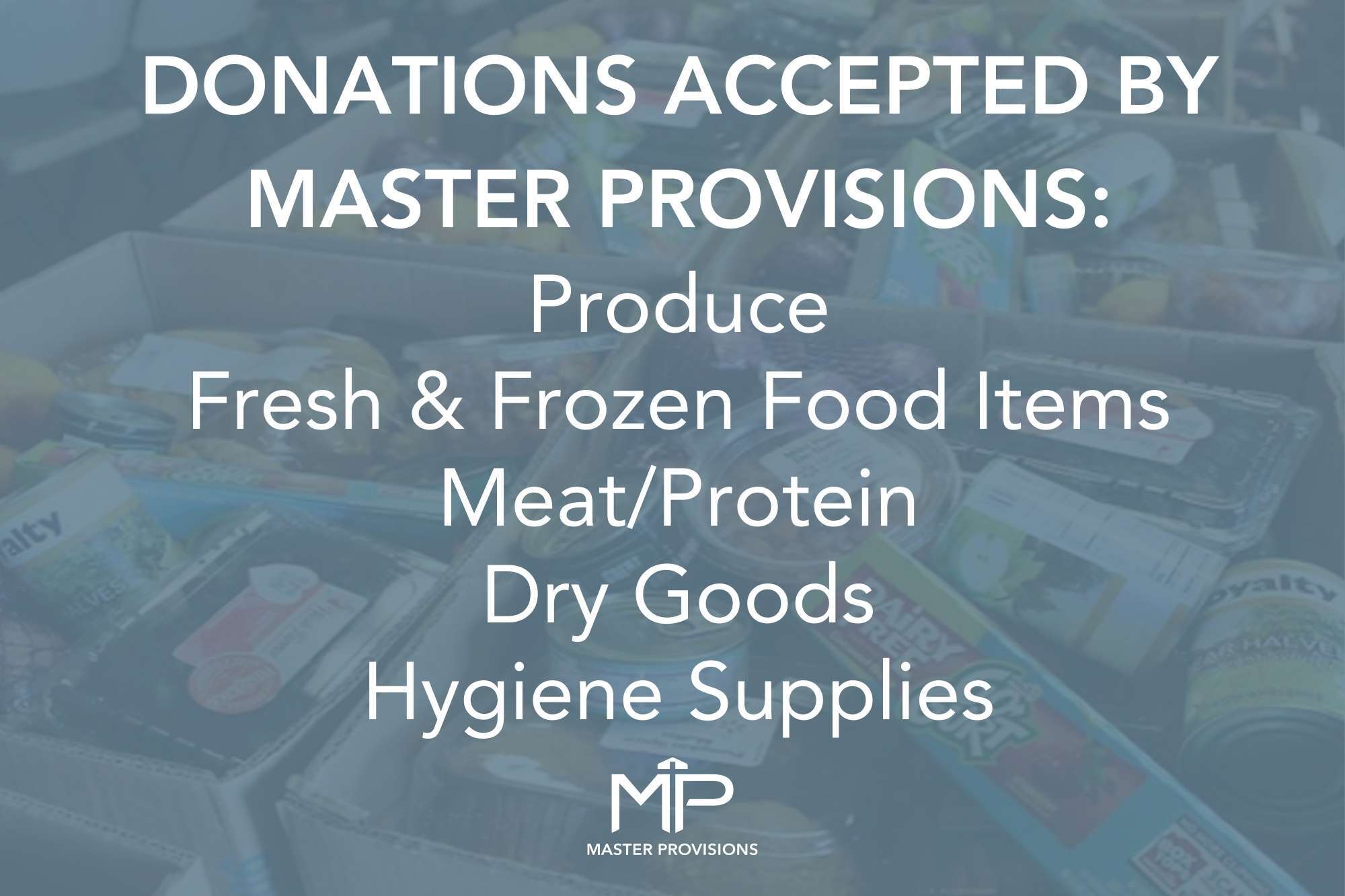 Donations Accepted by Master Provisions