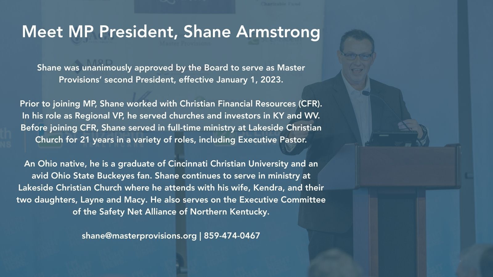 Shane Armstrong Bio - Master Provisions